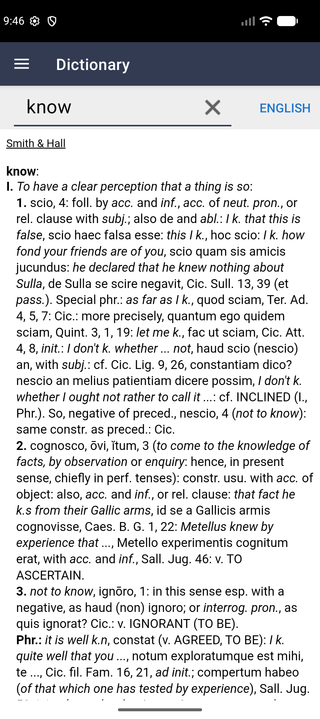 Smith & Hall English-Latin