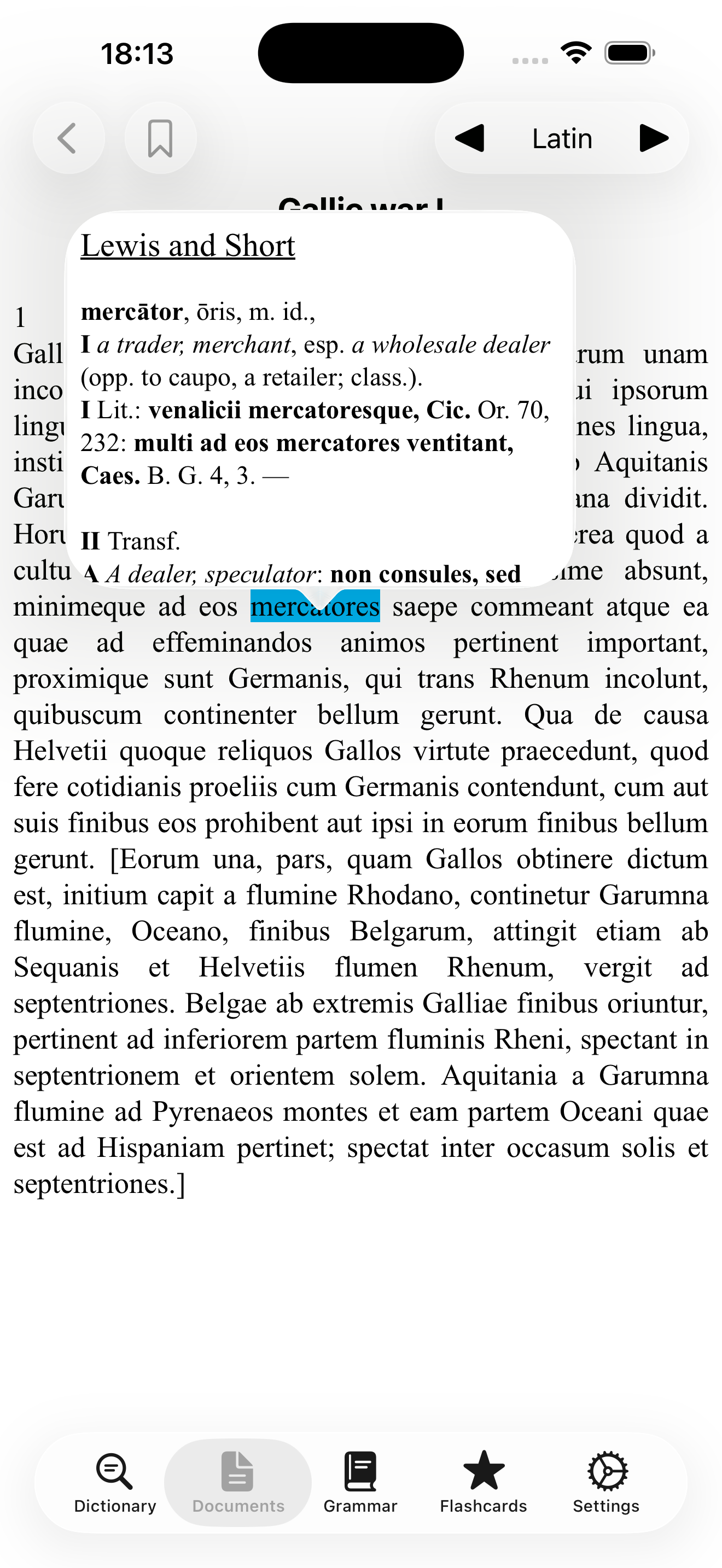 Document reader with popup
